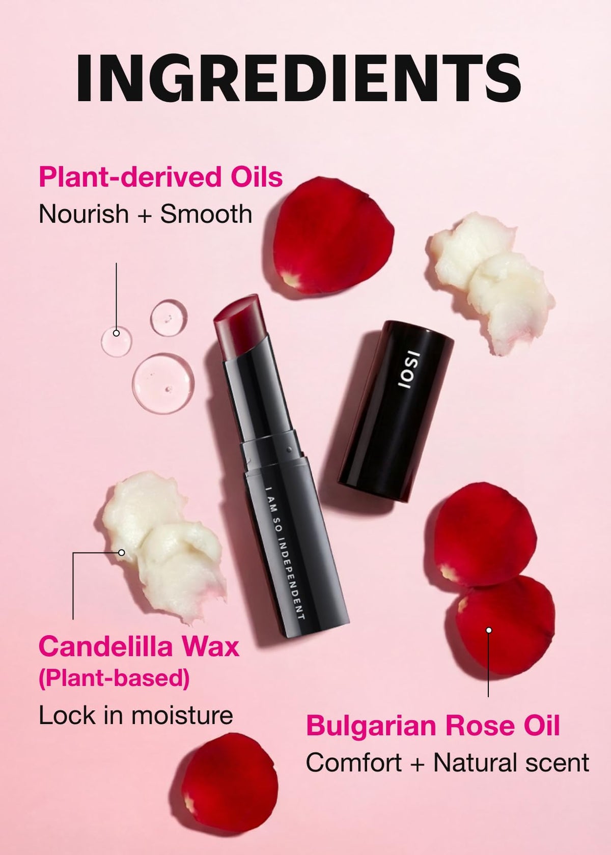 ISOI texture close-up highlighting smooth formula and dewy finish