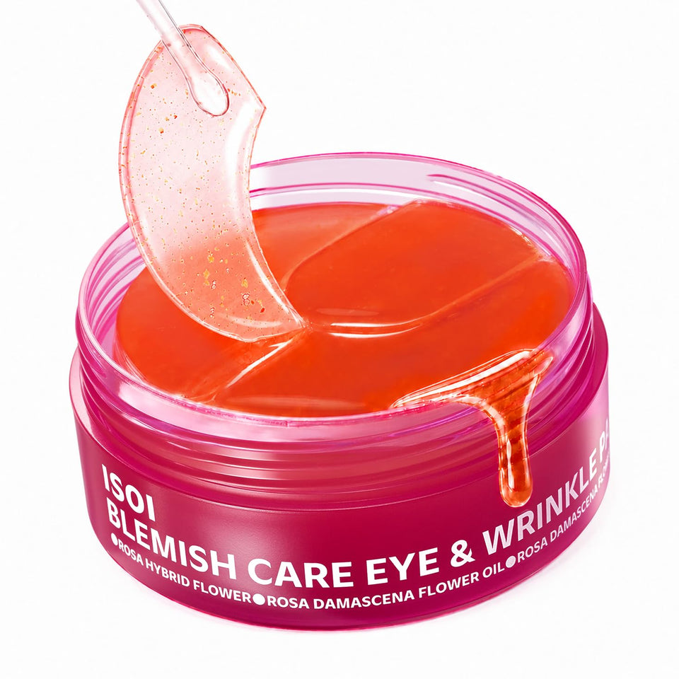 ISOI tub front view showing label and 90 hydrating gel patches for quick eye refresh