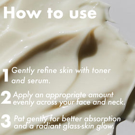 ISOI applying cream to neck demonstrating upward massage and lifting benefit