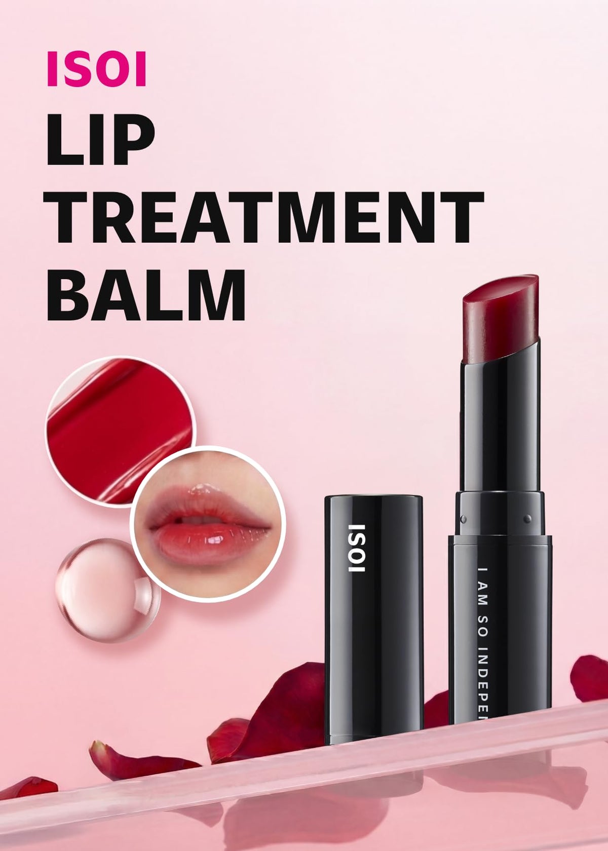 ISOI twist-up tube open to reveal tinted balm for quick application