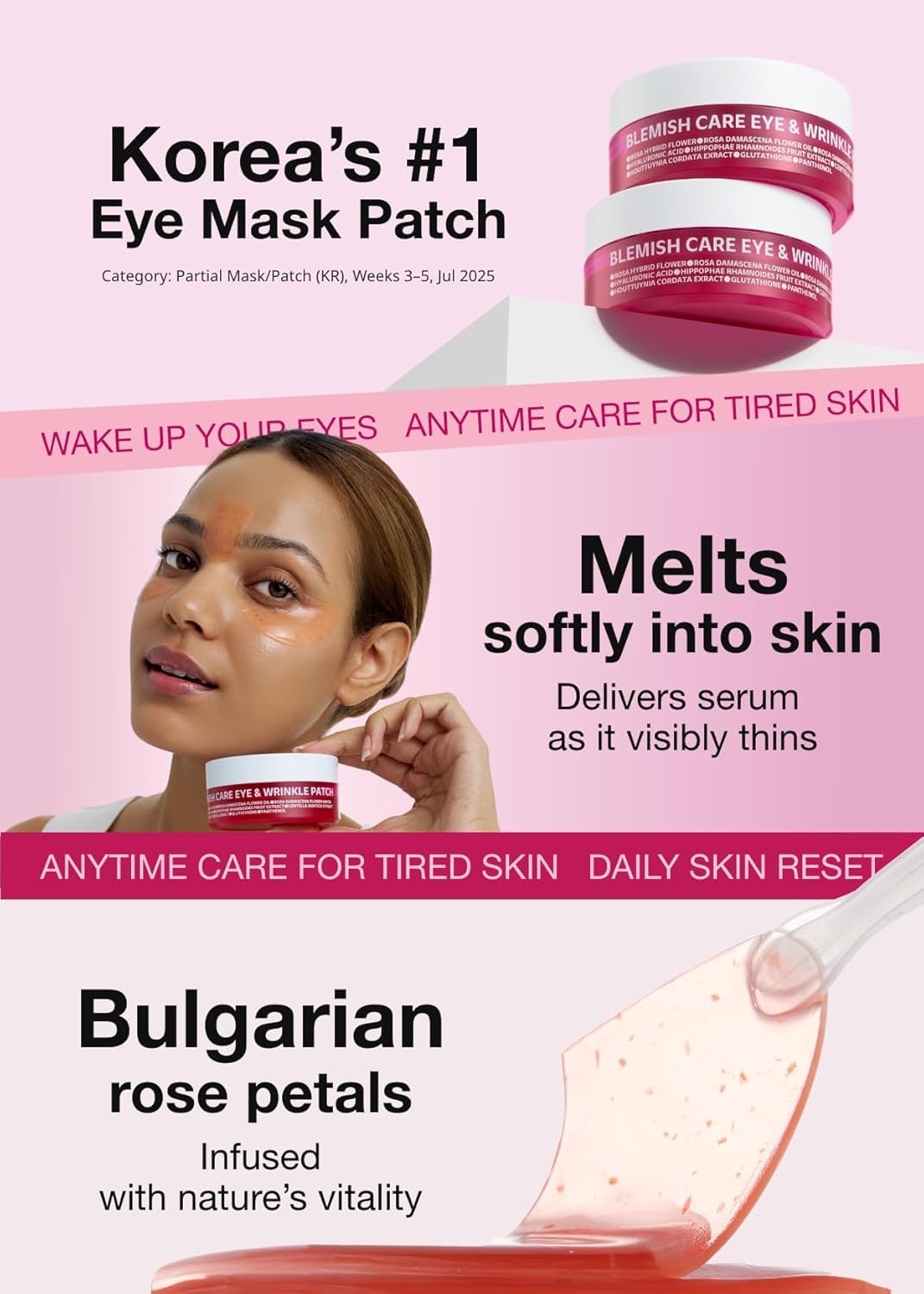 ISOI patches placed on forehead and smile lines demonstrating multi-zone lifting benefit