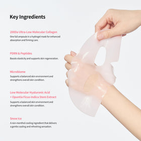 I.st hydrogel mask worn on face illustrating non-slip fit and immediate cooling relief