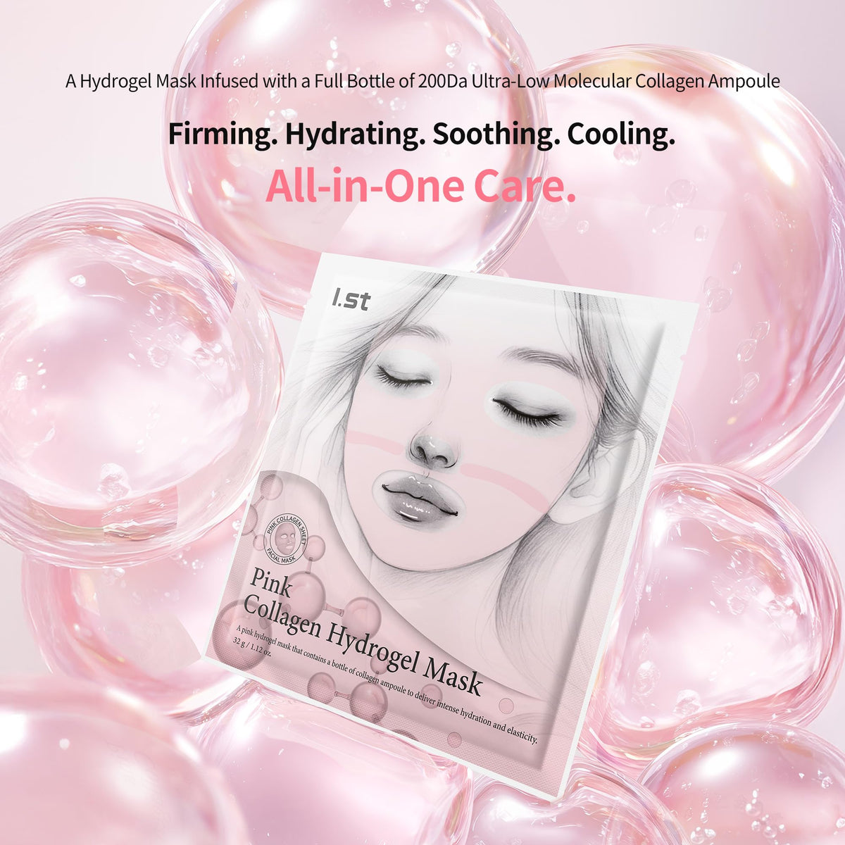 I.st close-up of gel texture revealing cooling hydrogel and visible ampoule absorption benefits