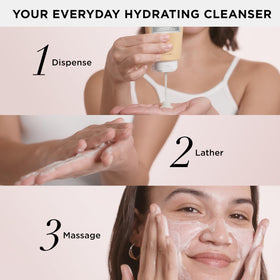 IT Cosmetics application on hand with soft foam for hydrating cleanse