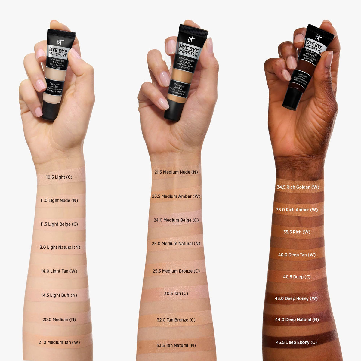 IT Cosmetics before and after under-eye comparison showing brightening