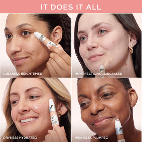 IT Cosmetics before and after under-eye to show brightening effect