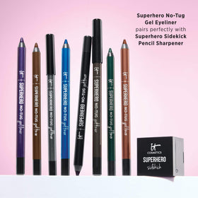 IT Cosmetics pencil in hand showing compact size and travel convenience