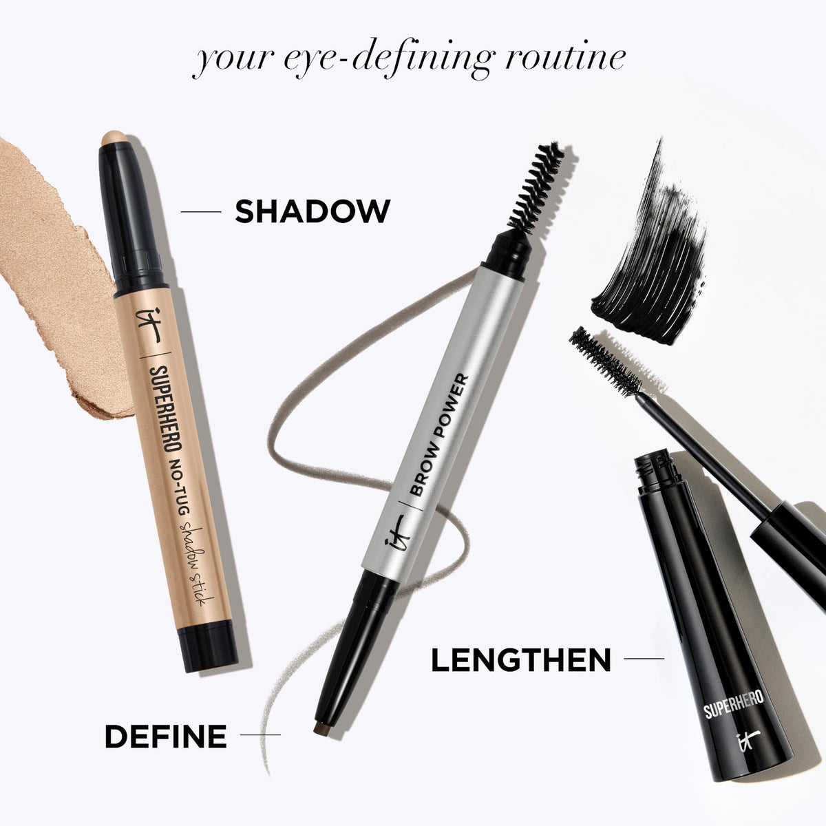 IT Cosmetics application at mirror lifestyle shot for quick everyday grooming
