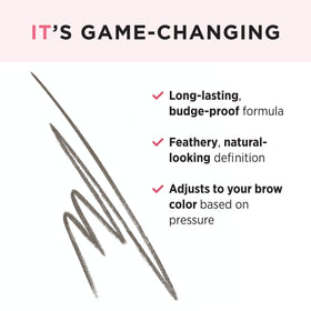 IT Cosmetics close-up of the micro-fine tip creating hair-like strokes for precision