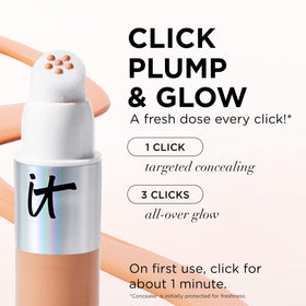 IT Cosmetics concealer being applied with a Heavenly Luxe brush for smooth blending