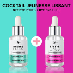 IT Cosmetics before and after texture comparison showing refined pores and smoother skin