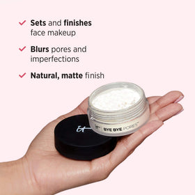 IT Cosmetics used under-eye to set concealer and reduce creasing for smoother look