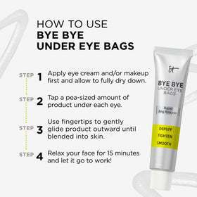 IT Cosmetics before and after under-eye comparison highlighting visible reduction benefit