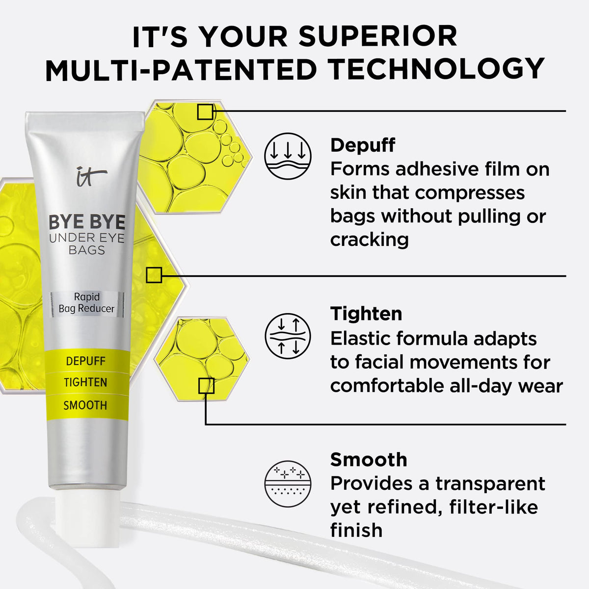 IT Cosmetics product label and ingredients close-up showing clean formulation benefit