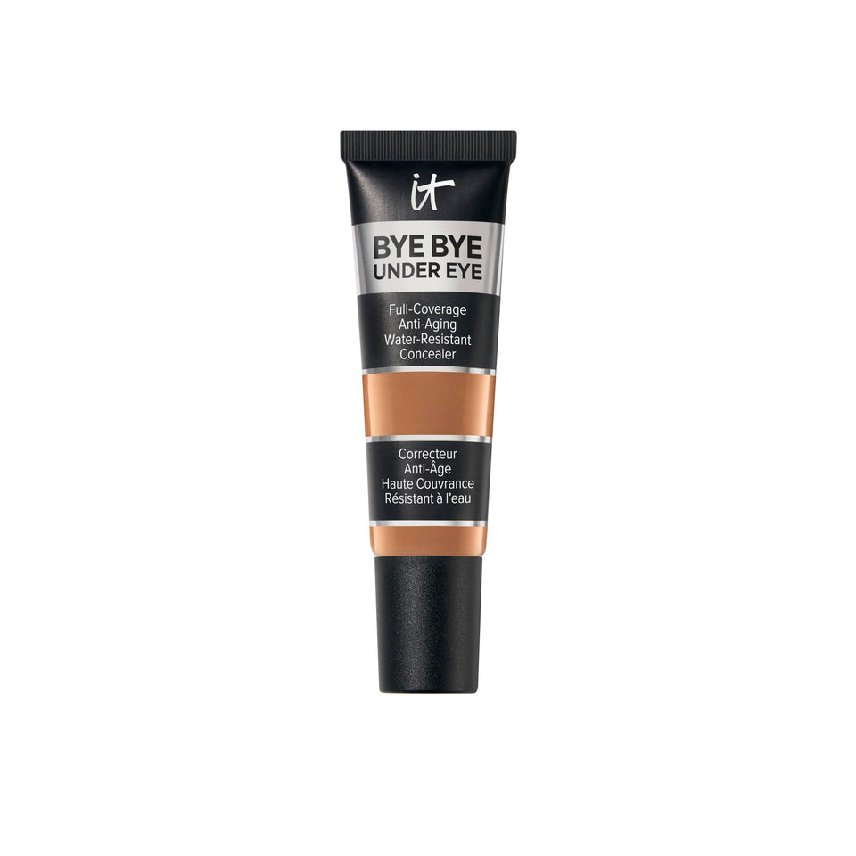 IT Cosmetics front packaging of Bye Bye Under Eye Deep showing compact tube benefit concealment