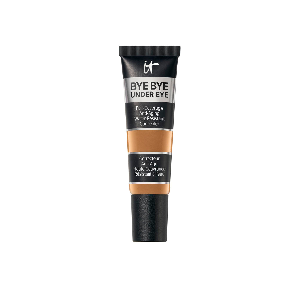 IT Cosmetics front packaging showing product and shade Rich Amber benefit long-lasting wear