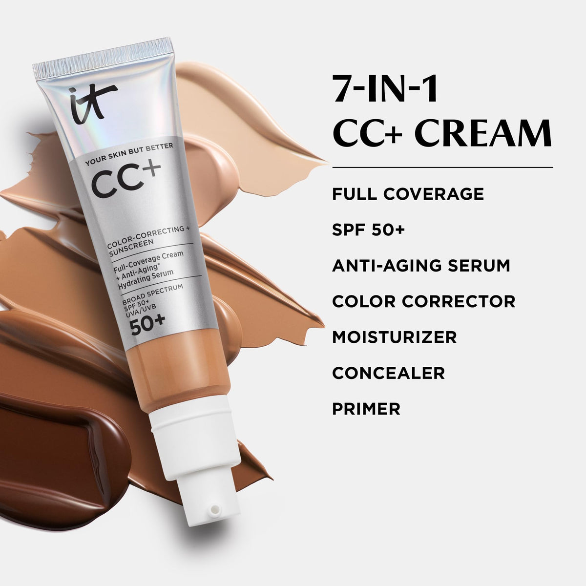 IT Cosmetics held in hand to show product size and travel-friendly convenience