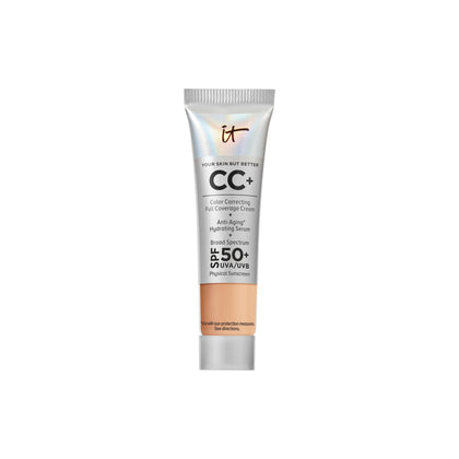 IT Cosmetics travel tube front view showing portable full-coverage cream