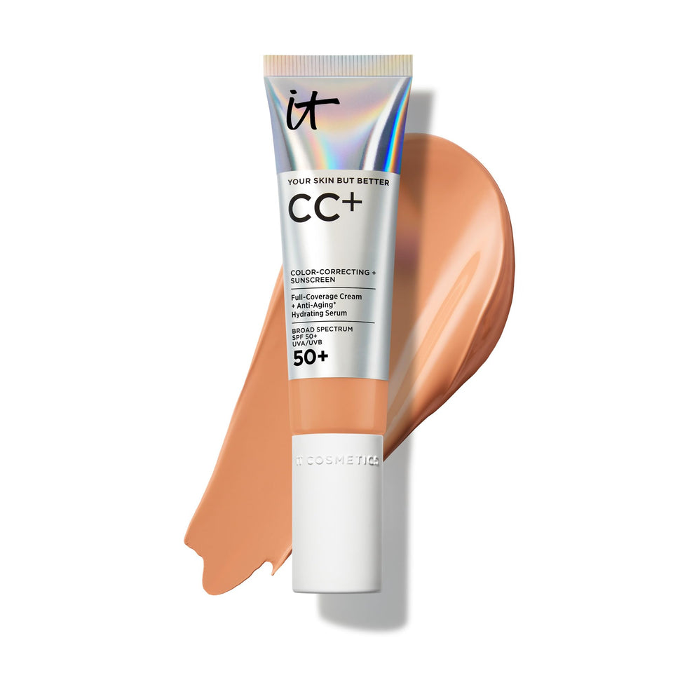 IT Cosmetics front packaging showing Tan Cool shade and benefits