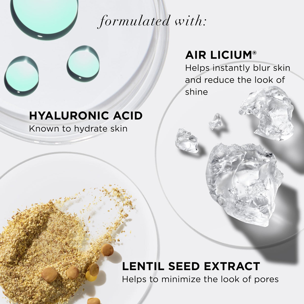 IT Cosmetics product next to common objects for scale, clarifies 1.08 fl oz size benefit