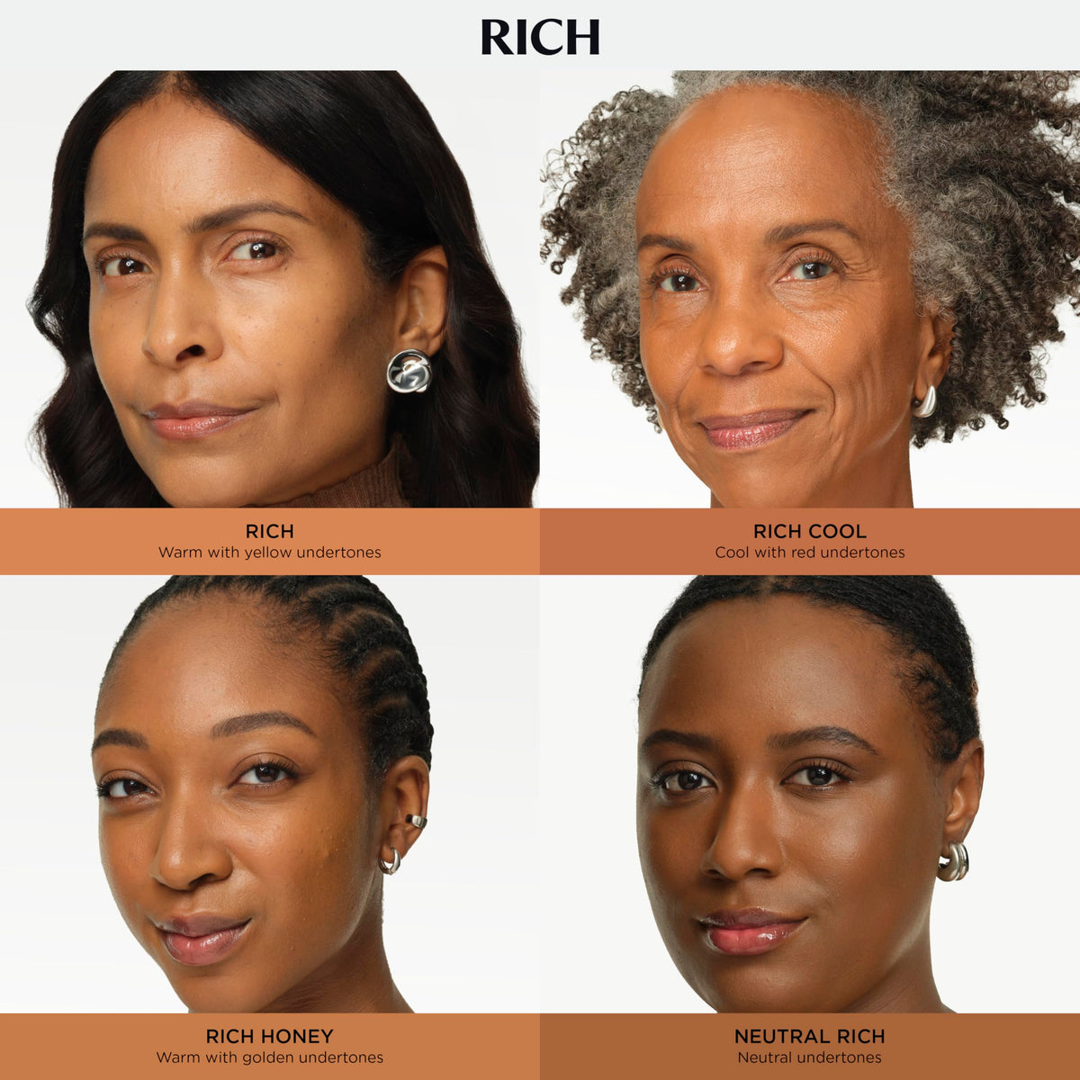 IT Cosmetics shade range layflat showing rich tone variety for deeper skin protection