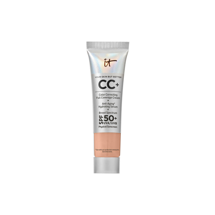 IT Cosmetics CC+ travel tube front view showing compact convenience and coverage benefit