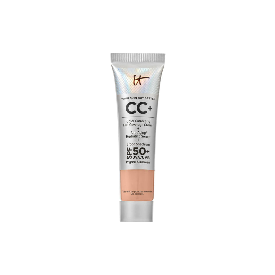 IT Cosmetics CC+ travel tube front view showing compact convenience and coverage benefit