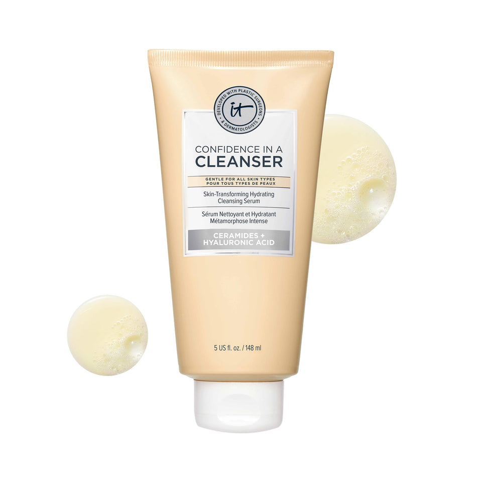 IT Cosmetics front packaging showing cleanser and benefits