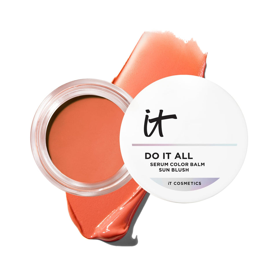 IT Cosmetics front tube showing Sun Warmth shade and compact design for easy use