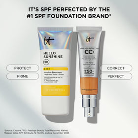 IT Cosmetics sunscreen packed in travel pouch for on-the-go protection and convenience