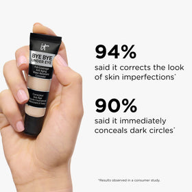 IT Cosmetics applying concealer with brush showing seamless coverage benefit