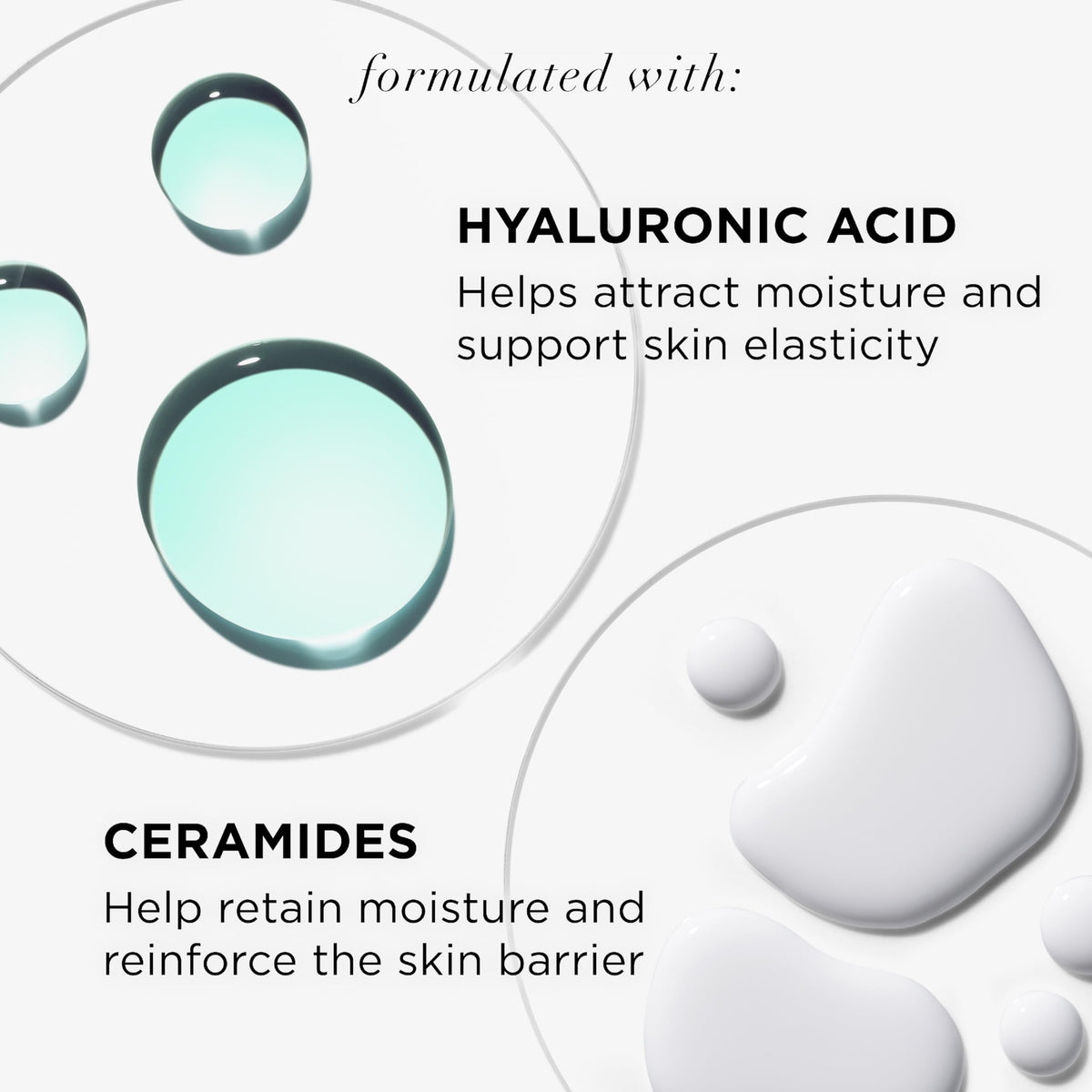 IT Cosmetics ingredient callout with hyaluronic acid and ceramides benefits
