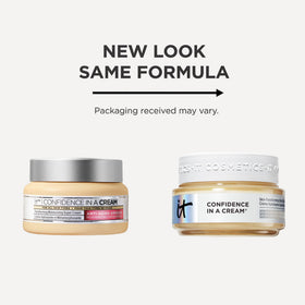 IT Cosmetics open jar top view revealing smooth cream and instant moisture