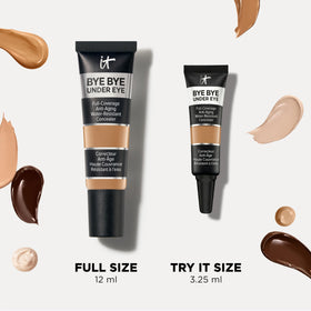 IT Cosmetics in a makeup bag on table showing everyday routine and anti-aging benefit