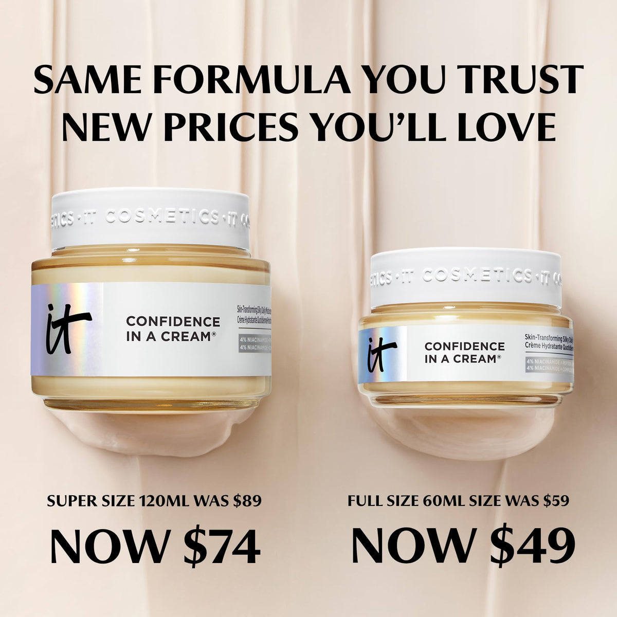 IT Cosmetics cream on bathroom counter among skincare items for daily routine inspiration