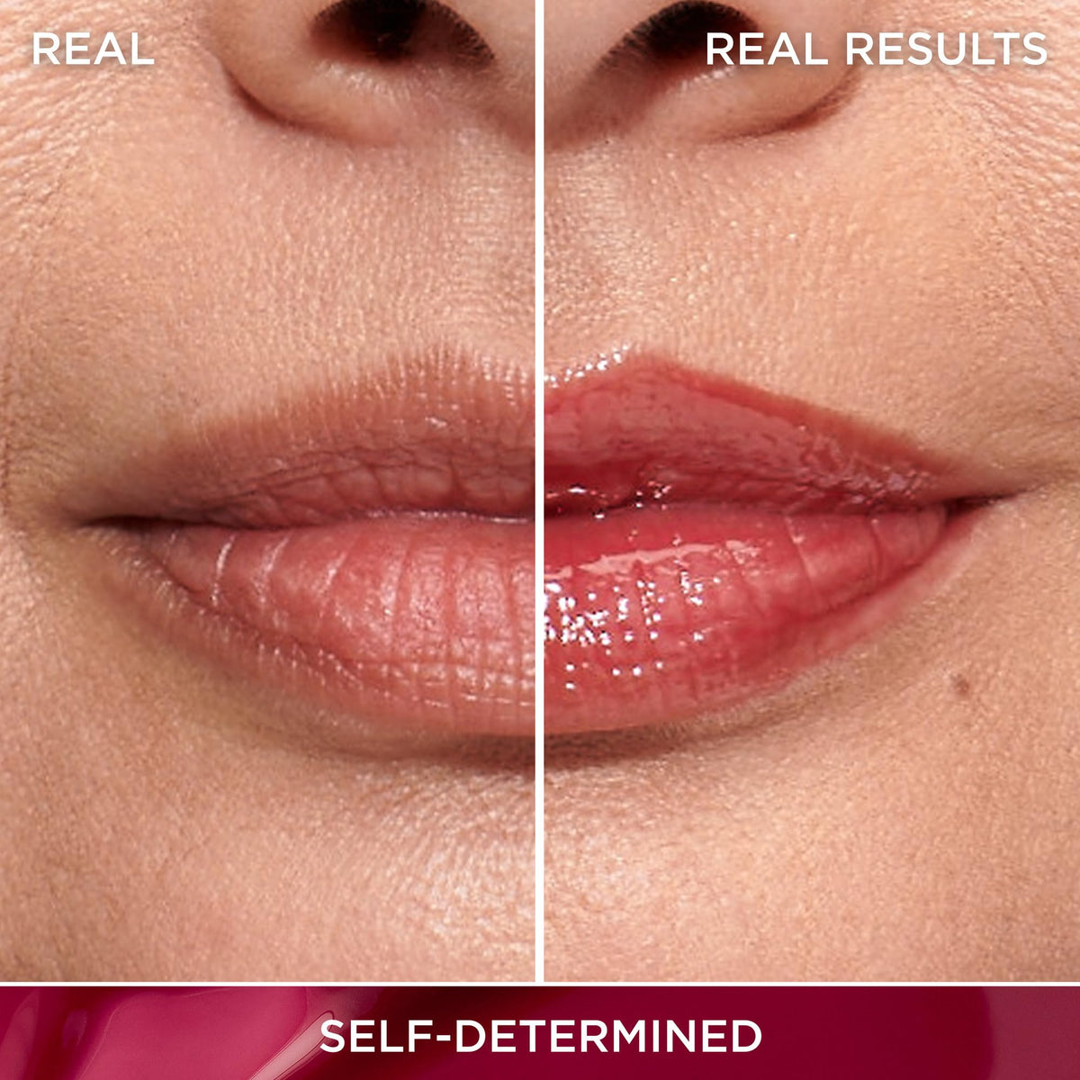 IT Cosmetics gloss texture close-up highlighting lightweight, high-shine formula benefit