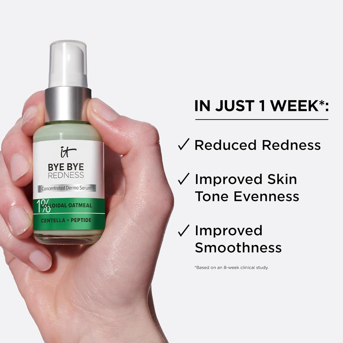 IT Cosmetics serum beside common items for size and scale reference