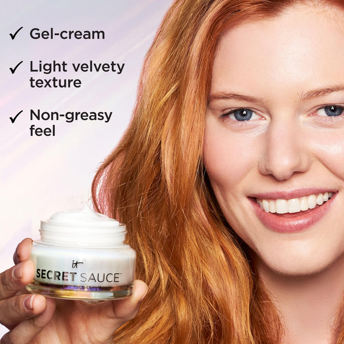 IT Cosmetics moisturizer being applied on hand demonstrating smooth absorption