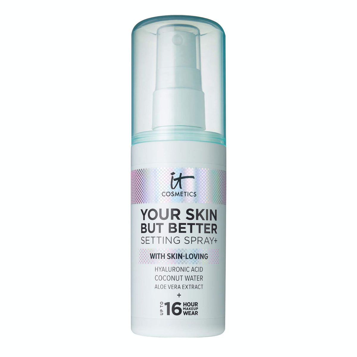 IT Cosmetics bottle front view showing label and convenient pump for long-lasting wear