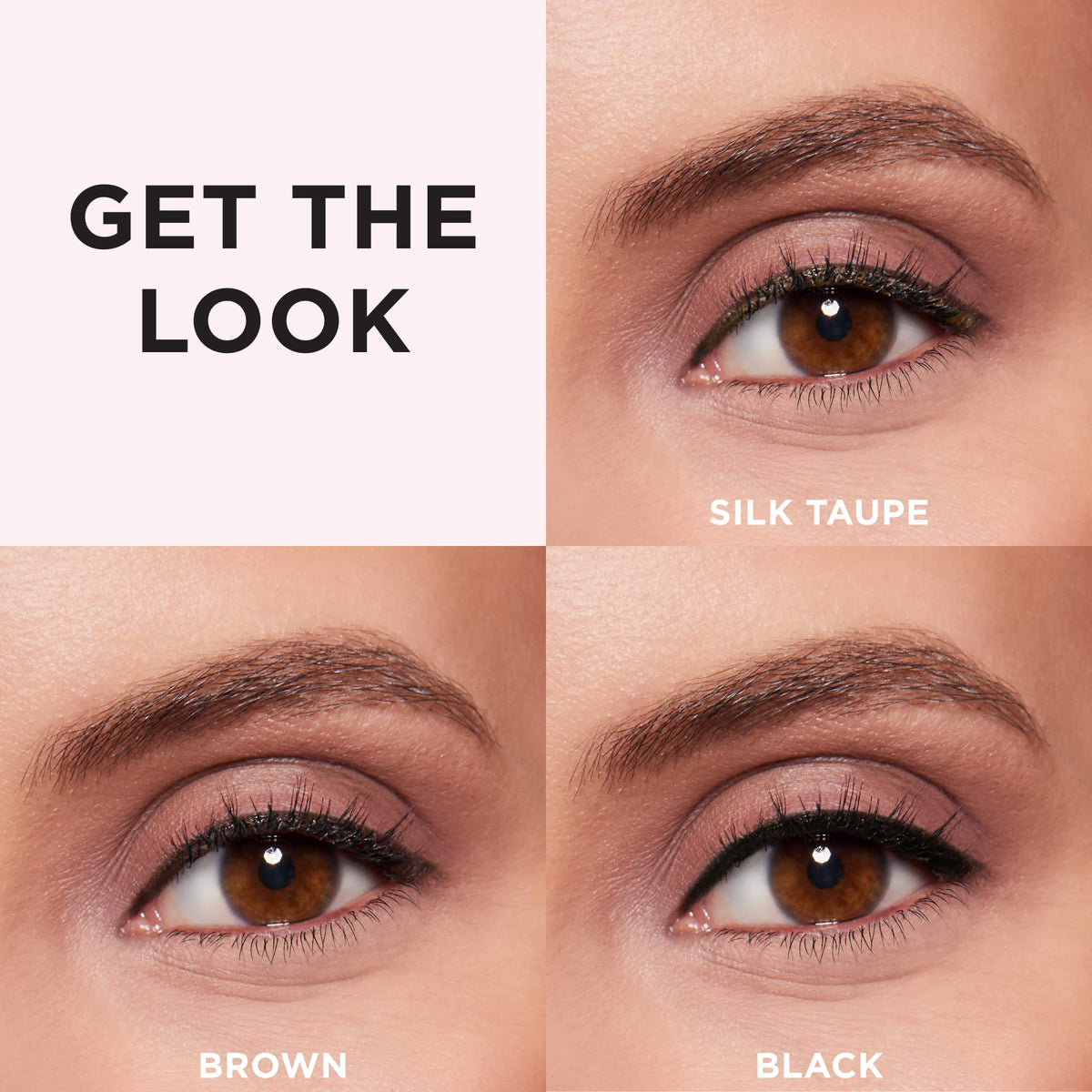 IT Cosmetics black liner stroke on skin showing intense pigment and waterproof finish
