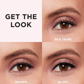 IT Cosmetics black liner stroke on skin showing intense pigment and waterproof finish