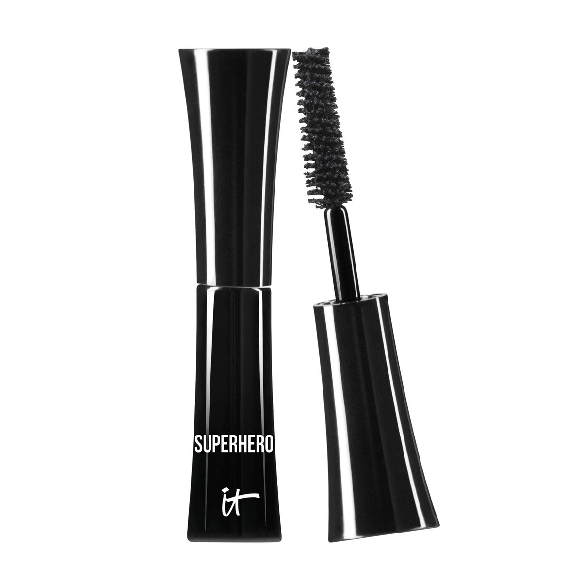 IT Cosmetics Superhero Mascara travel front packaging showing compact tube and label benefit