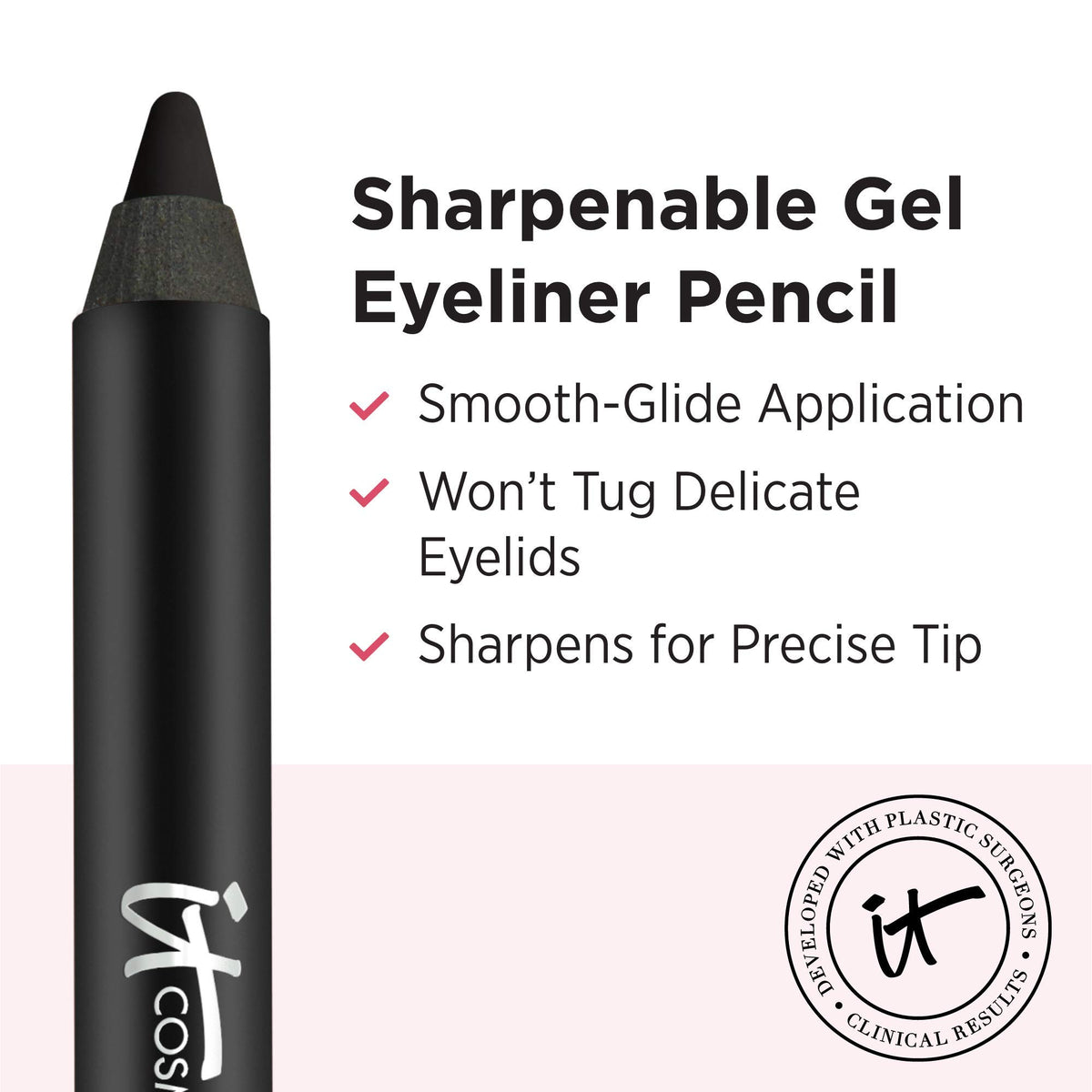 IT Cosmetics sharpened pencil tip with precise point for accurate application