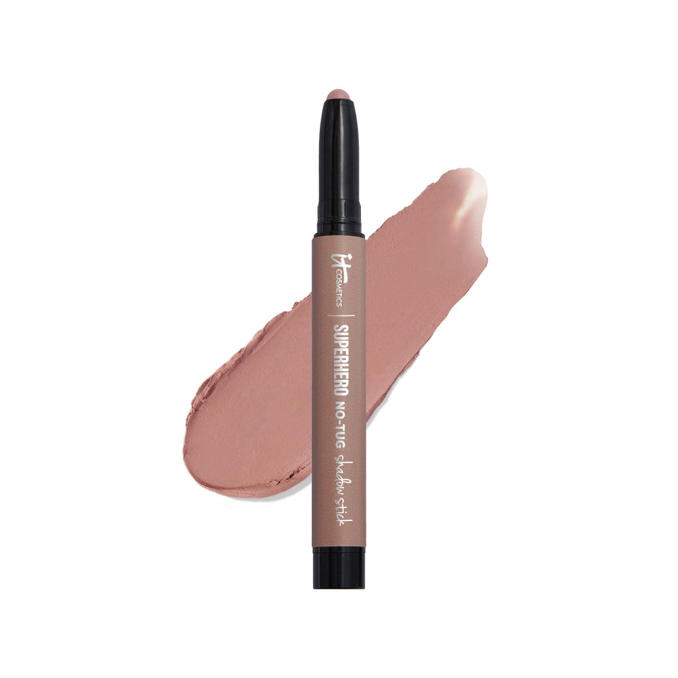 IT Cosmetics front packaging of Superhero No-Tug stick showing compact design and convenience