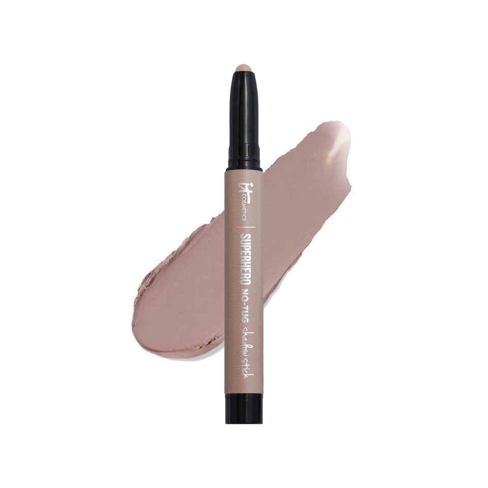 IT Cosmetics taupe stick front packaging showing compact design and quick application benefit