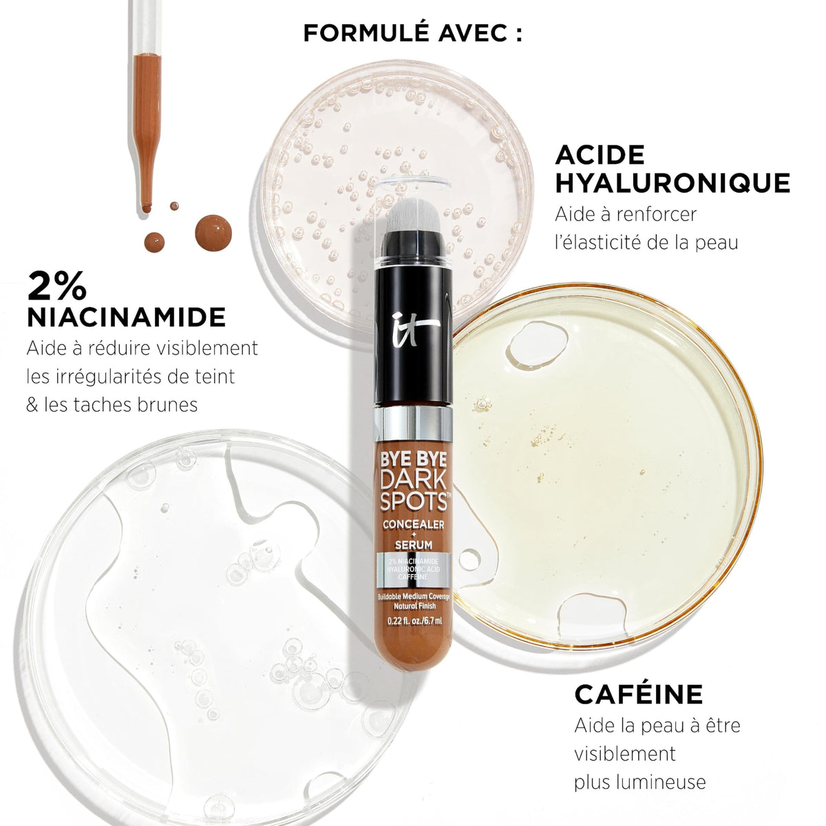 IT Cosmetics creamy concealer texture swirled to show smooth, hydrating finish