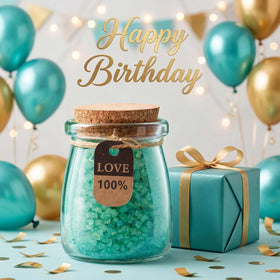ITABLETAS bath salts and cupcake bath bomb displayed for relaxing soak