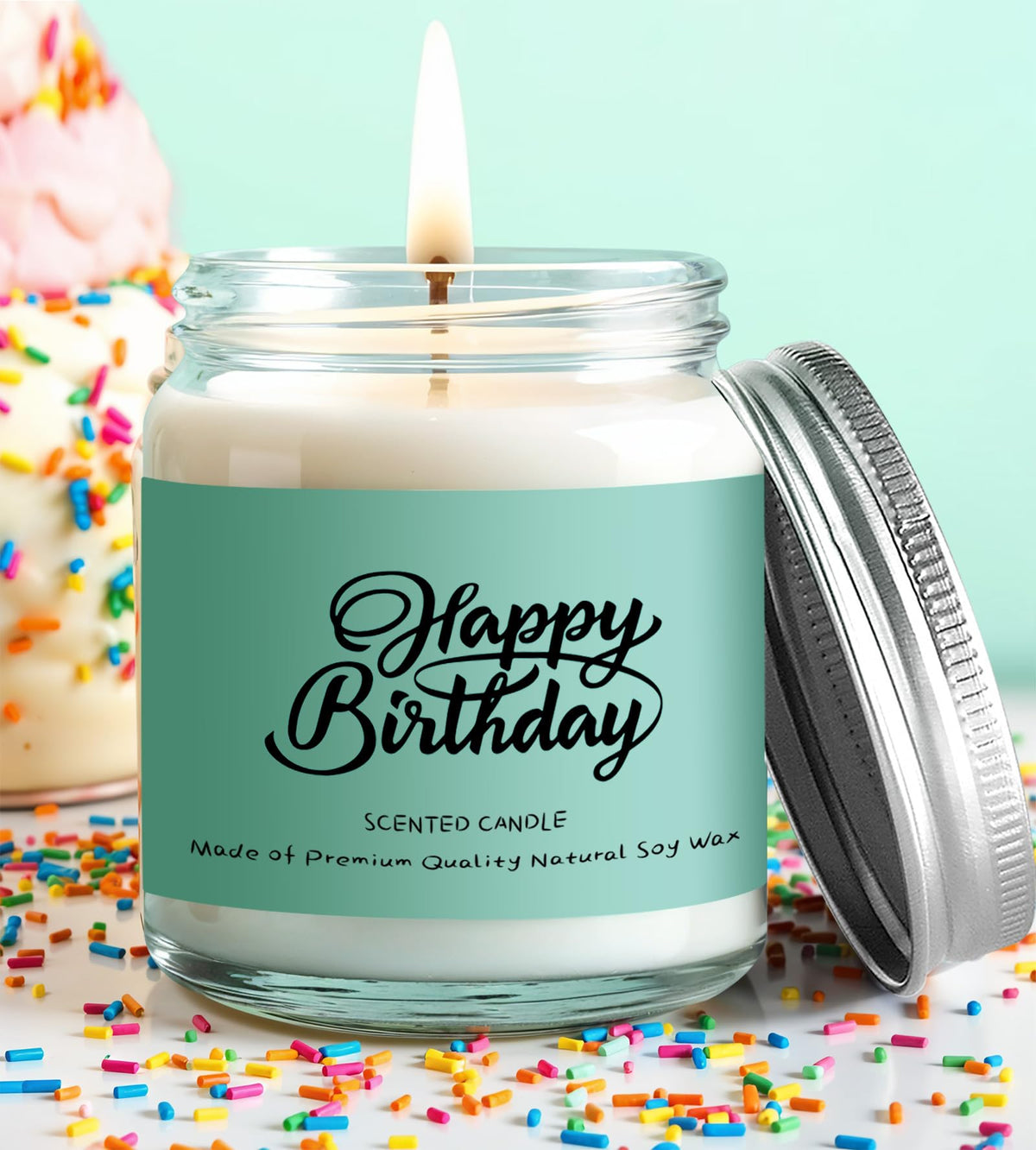 ITABLETAS soy candle lit creating cozy scent and calm ambiance