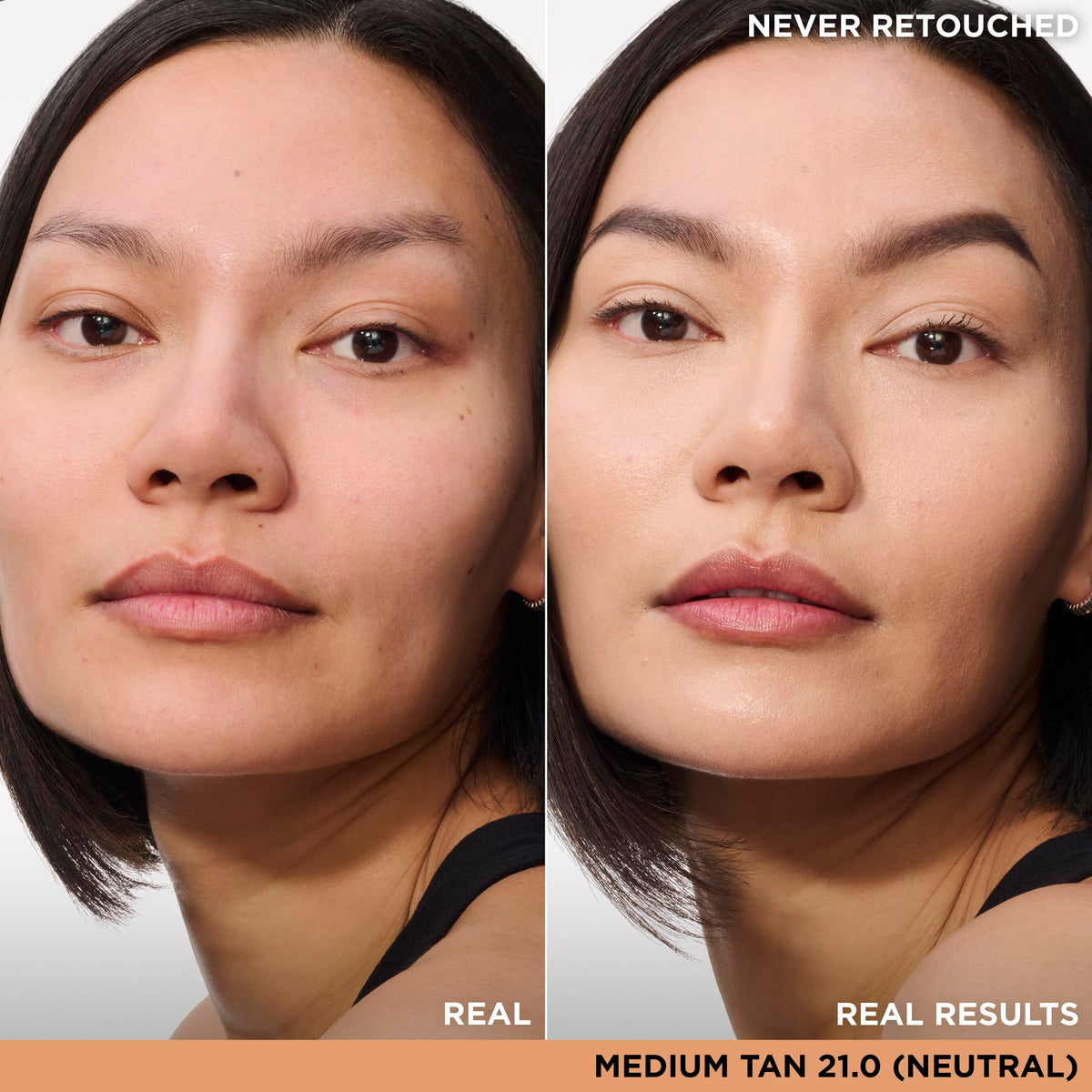 IT Cosmetics swatch of Medium Tan concealer texture on skin demonstrating creamy blendability and hydrating finish
