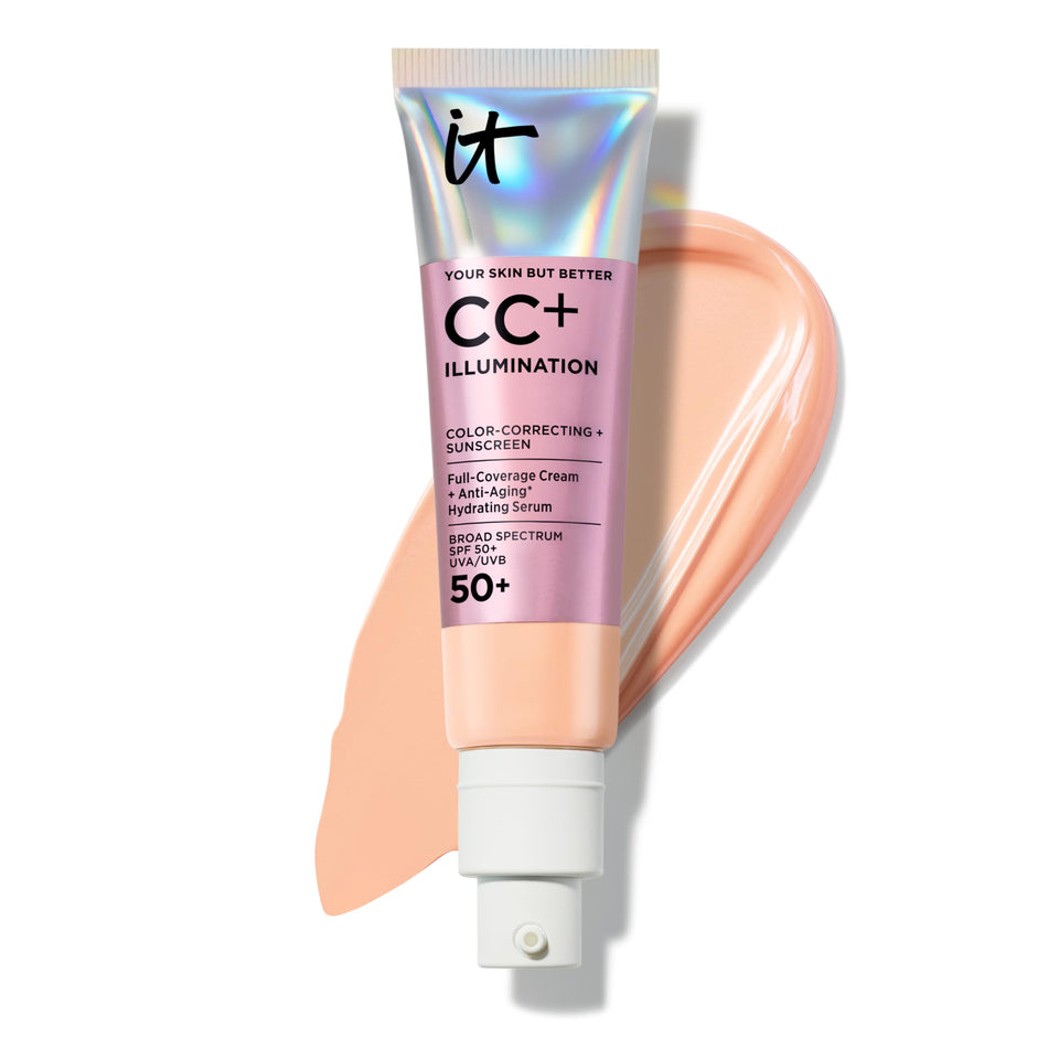 IT Cosmetics front packaging showing CC+ Illumination Light Medium and benefit of radiant coverage